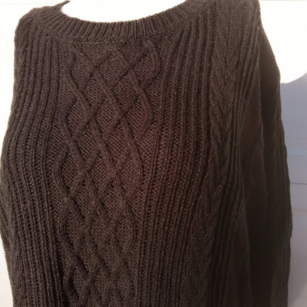 Jessica Simpson Black Sweater plus size 1X sparkly preppy xl womens Tunic Top - Picture 4 of 10